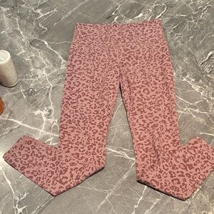 Athleta Elation Ultra High Rise Tight | Pink Leopard Print | Size S